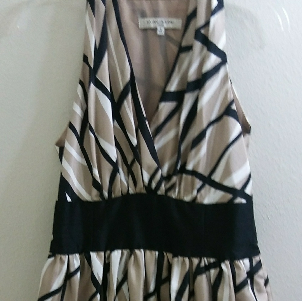 Evan Picone Dress Taupe Black Size 6 Social NWT